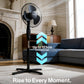 Schallen 16" Electric Oscillating Floor Standing Tall Pedestal Air Cooling Fan - Black