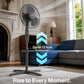 Schallen 16" Electric Oscillating Floor Standing Tall Pedestal Air Cooling Fan - Grey