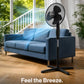 Schallen 16" Electric Oscillating Floor Standing Tall Pedestal Air Cooling Fan - Black