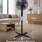Schallen 16" Electric Oscillating Floor Standing Tall Pedestal Air Cooling Fan - Black