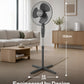 Schallen 16" Electric Oscillating Floor Standing Tall Pedestal Air Cooling Fan - Grey