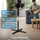 Schallen 16" Electric Oscillating Floor Standing Tall Pedestal Air Cooling Fan - Black