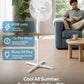 Schallen 16" Electric Oscillating Floor Standing Tall Pedestal Air Cooling Fan - White