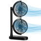 Schallen Dual Head USB-C Fan | Portable Desk Fan with 2 Speeds | Black