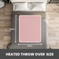 Schallen Sage Green Large Double Waffle Soft Fleece Electric Heated Throw Over Blanket Honeycomb Overblanket with Timer