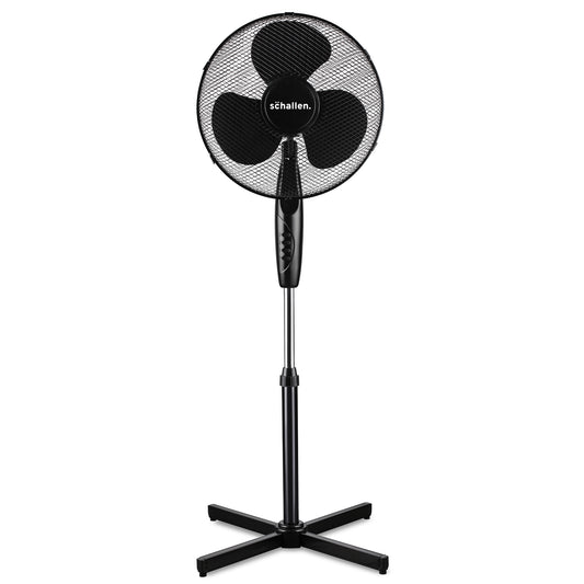 Schallen 16" Electric Oscillating Floor Standing Tall Pedestal Air Cooling Fan - Black