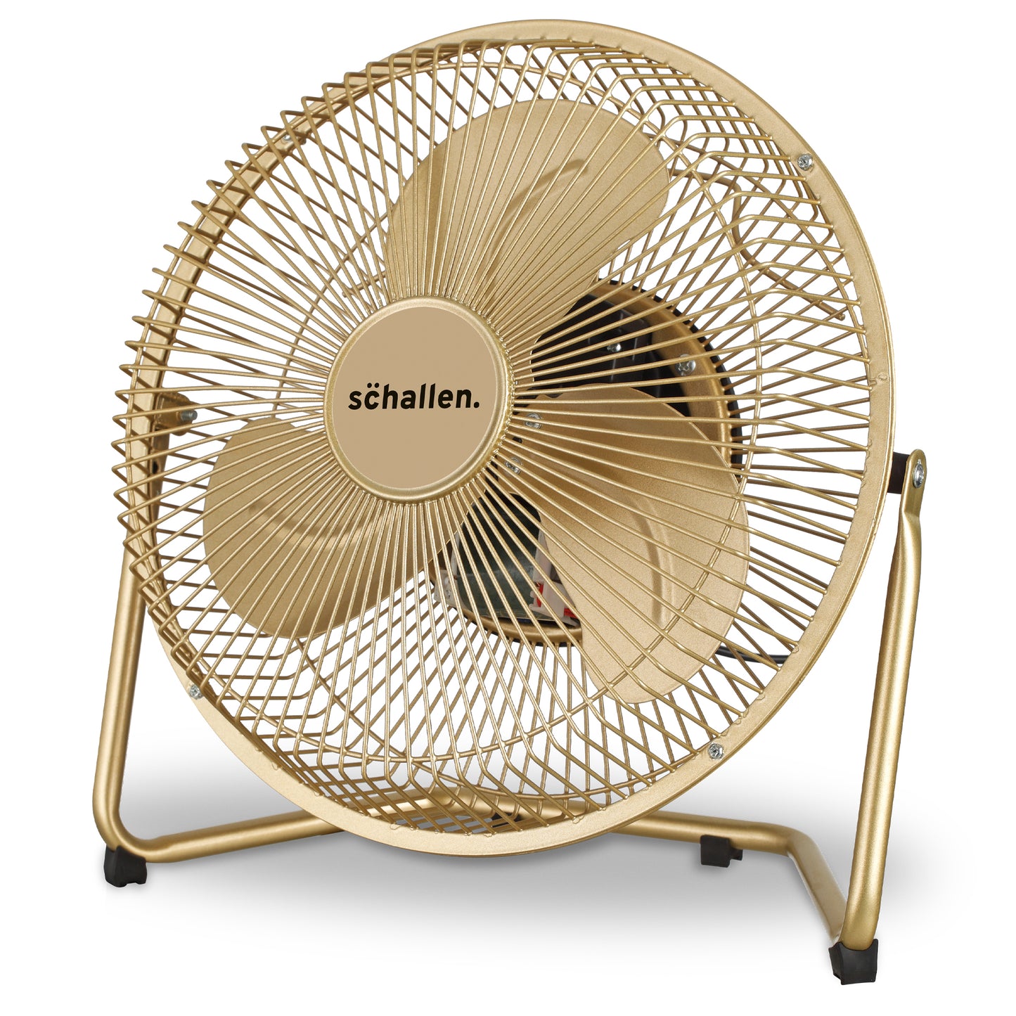 Schallen Champagne Gold Small Metal High Velocity Cold Air Circulator Adjustable Floor Fan - 9"