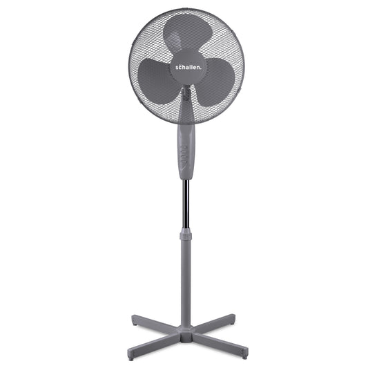 Schallen 16" Electric Oscillating Floor Standing Tall Pedestal Air Cooling Fan - Grey