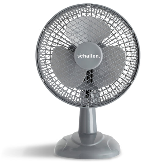 Schallen 6" Small Electric Modern Portable Air Cooling Fan with Tilt Feature - Grey