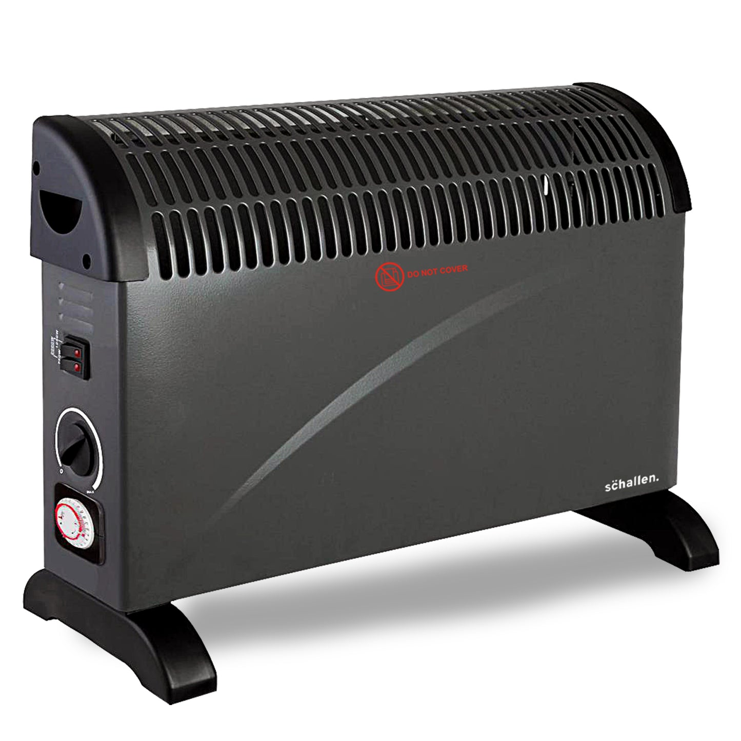 Schallen Black 2000W Electric Convector Radiator Heater with Timer