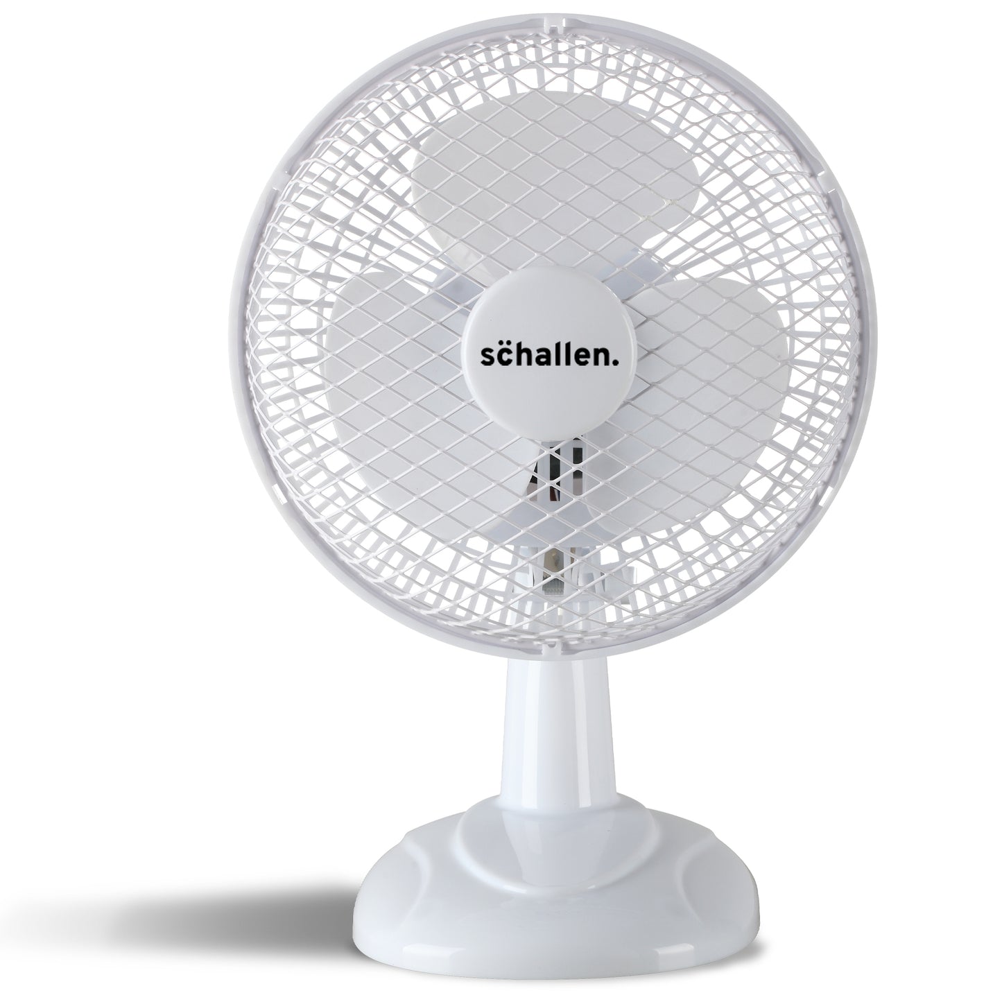 Schallen 6" Small Electric Modern Portable Air Cooling Fan with Tilt Feature - White