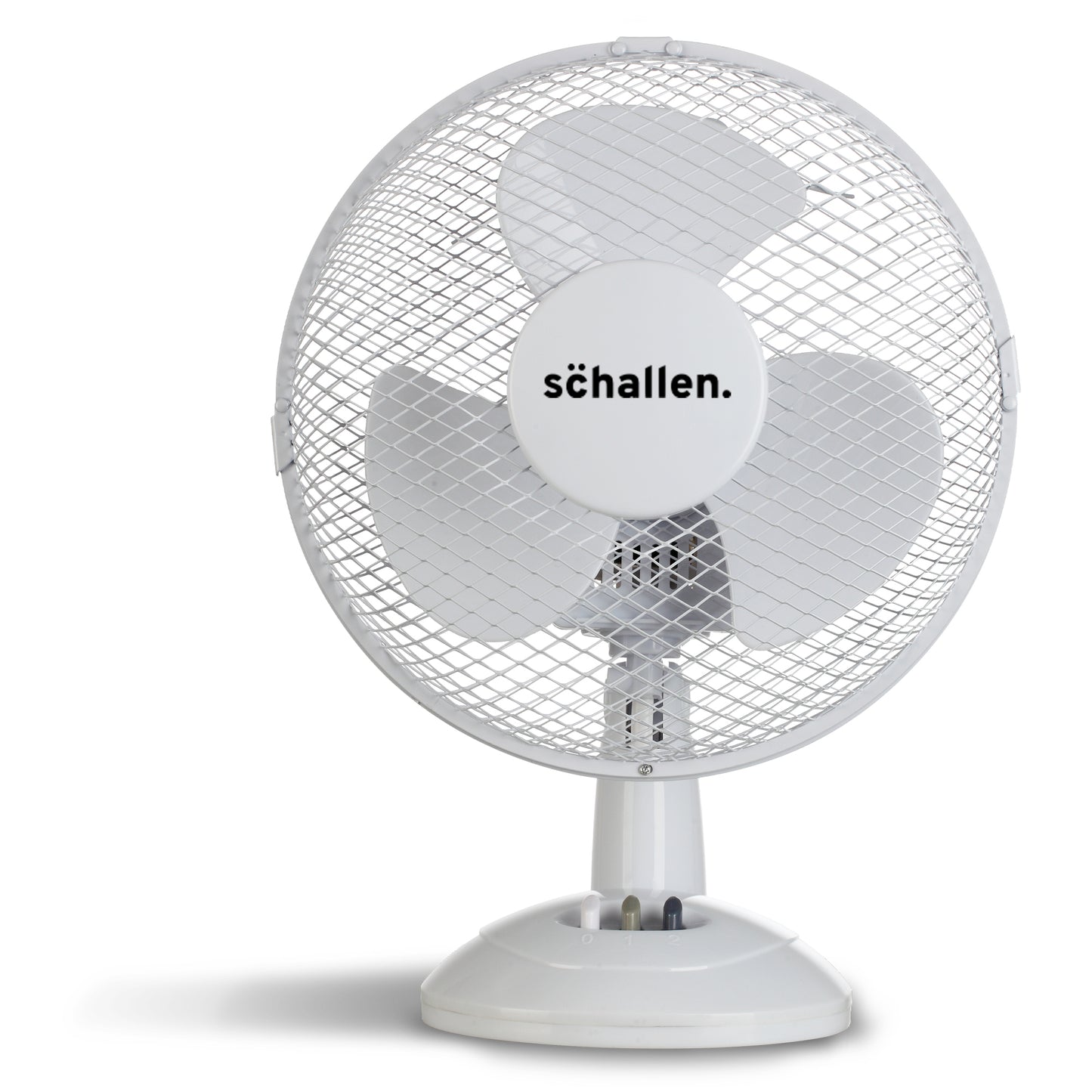 Schallen Small 9" Portable Desk Table Oscillating Cooling Fan with 2 Speed Setting - White