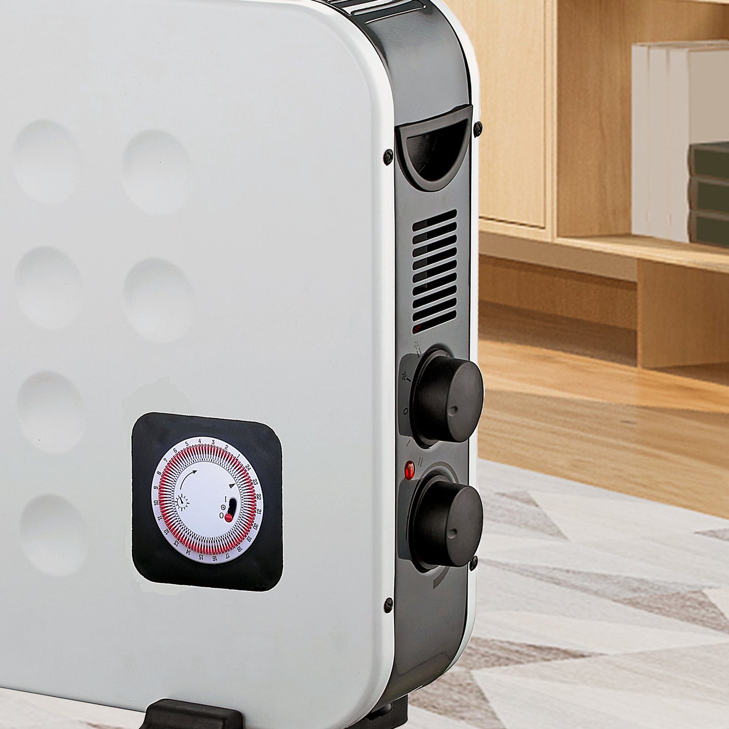 Schallen White 2KW Portable Convector Radiator Heater with Timer & Turbo Fan