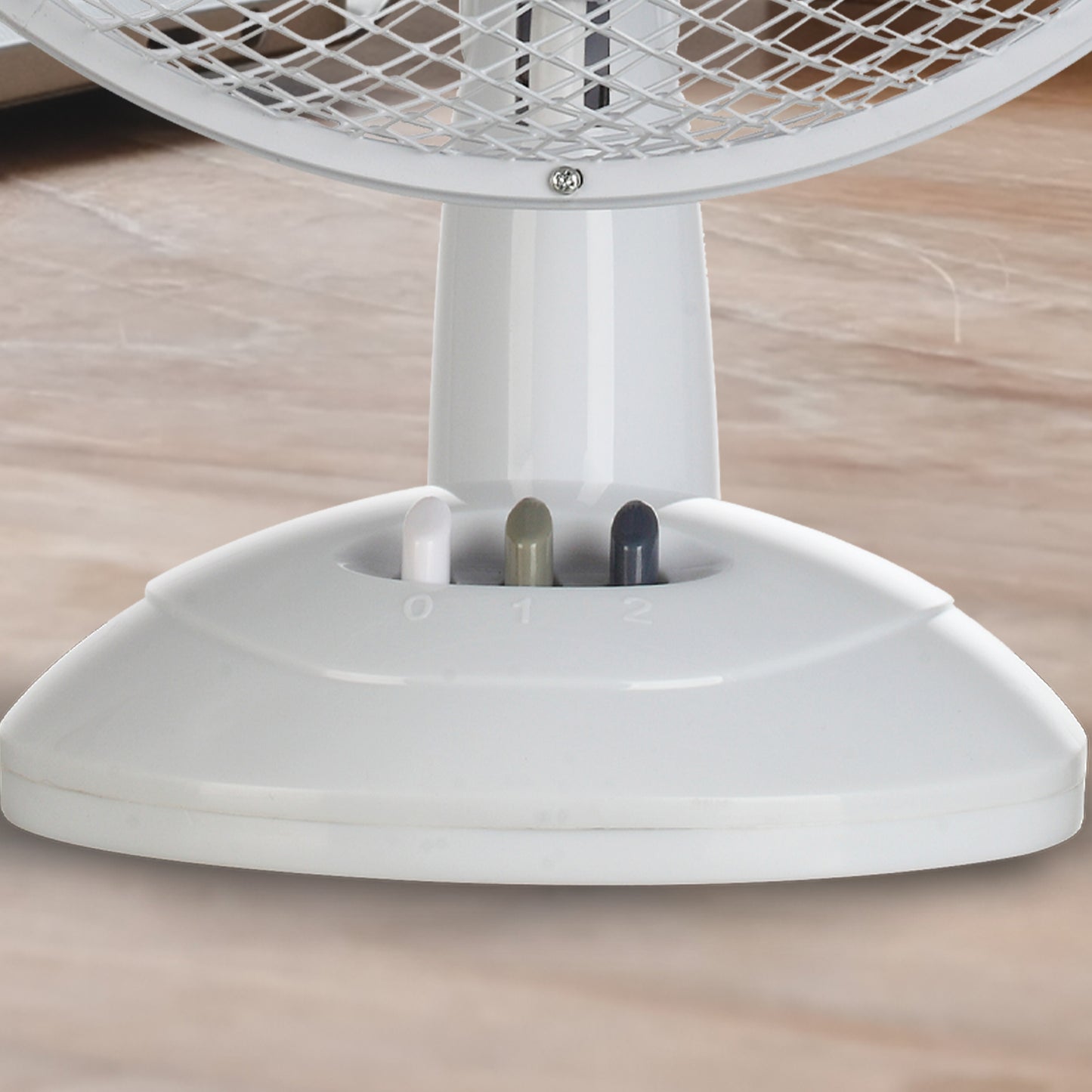 Schallen Small 9" Portable Desk Table Oscillating Cooling Fan with 2 Speed Setting - White