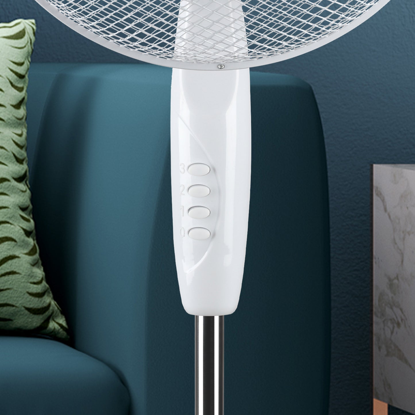 Schallen 16" Electric Oscillating Floor Standing Tall Pedestal Air Cooling Fan - White