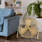 Schallen Champagne Gold Metal High Velocity Cold Air Circulator Adjustable Floor Fan - 14"