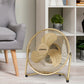 Schallen Champagne Gold Small Metal High Velocity Cold Air Circulator Adjustable Floor Fan - 9"