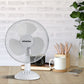 Schallen Electric 12" 3 Speed Oscillating Worktop Desk Table Air Cooling Fan - White