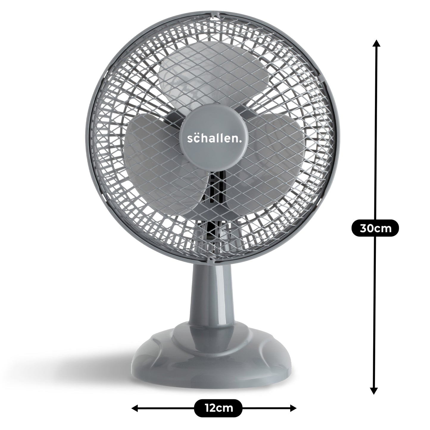 Schallen 6" Small Electric Modern Portable Air Cooling Fan with Tilt Feature - Grey