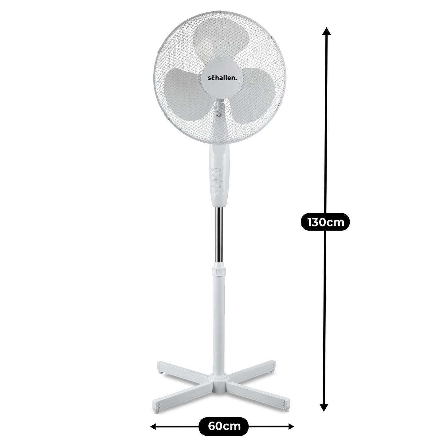 Schallen 16" Electric Oscillating Floor Standing Tall Pedestal Air Cooling Fan - White