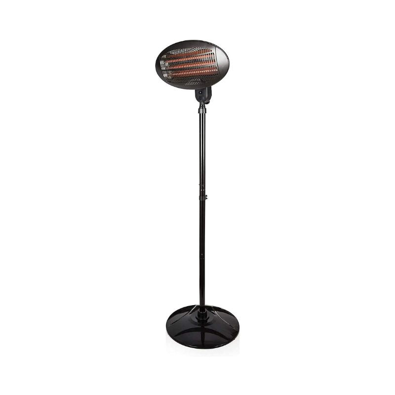 Black Electric 2000W Quartz Free Standing Floor and Wall Mountable Outdoor Garden Patio Heater