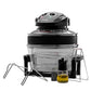 Schallen 17L 2 in 1 Deluxe Black & Glass Air Fryer Deep Fat Free Frying Healthy Halogen Cooker + Accessories Included