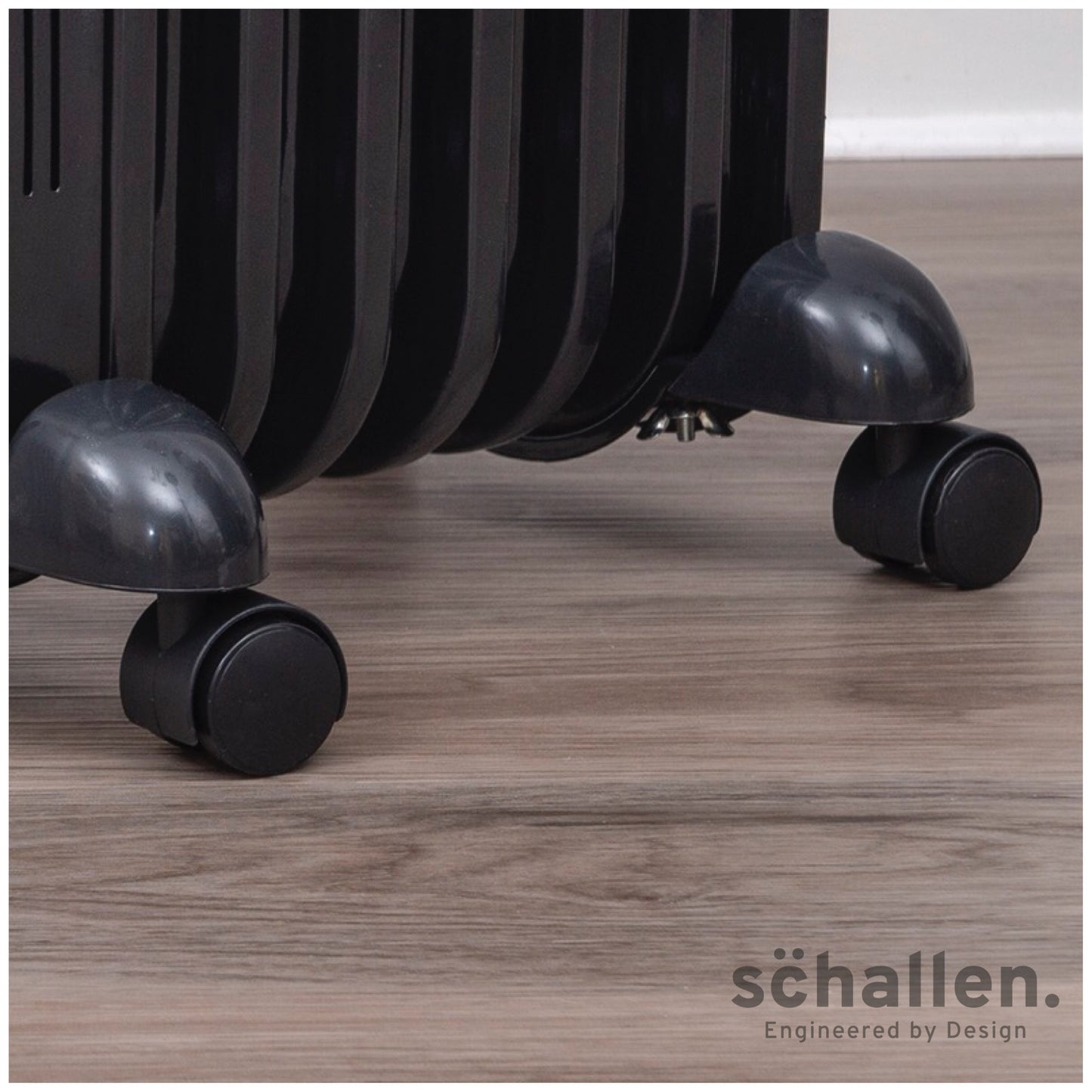 Schallen Black 1500W 7 Fin Portable Electric Slim Oil Filled Radiator Heater