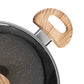 Schallen  5 Pcs Grey Marble Non Stick Cookware Frying Pan Saucepan Pot Set with Wooden Handle - Anthracite