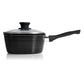 Schallen 5 Pcs Non Stick Forged Ceramic Cookware Frying Saucepan Stock Pot Full Pan Set with Lids - Black