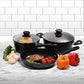 Schallen 5 Pcs Non Stick Forged Ceramic Cookware Frying Saucepan Stock Pot Full Pan Set with Lids - Black