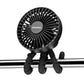 Schallen Rechargeable 4 Way Portable Lightweight Fan for Pram Fan, Car Seat, Desk, Office, Travel Fan - Black