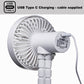 Schallen Rechargeable 4 Way Portable Lightweight Fan for Pram Fan, Car Seat, Desk, Office, Travel Fan - White
