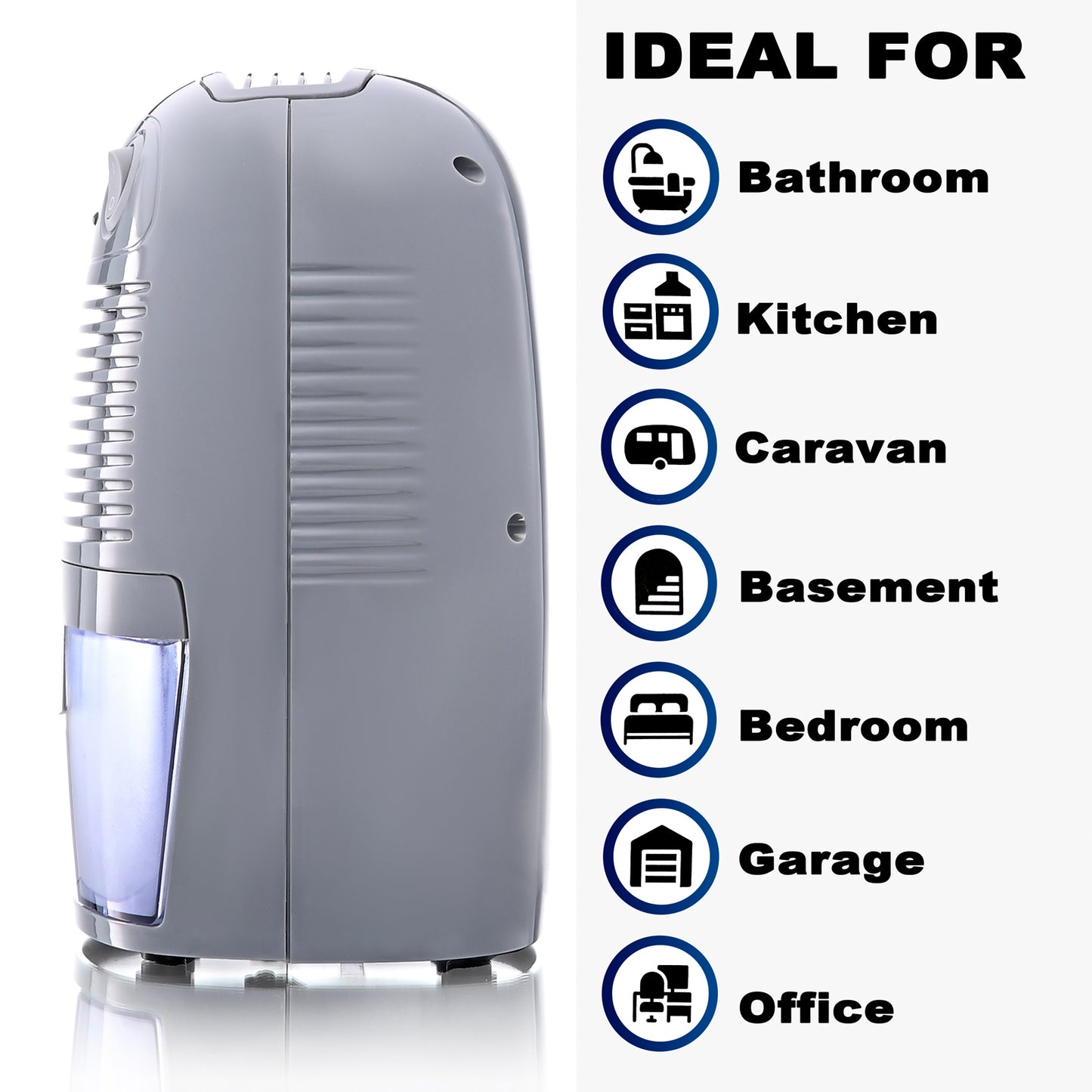 Schallen Grey 500ml Mini Portable Compact Air Dehumidifier