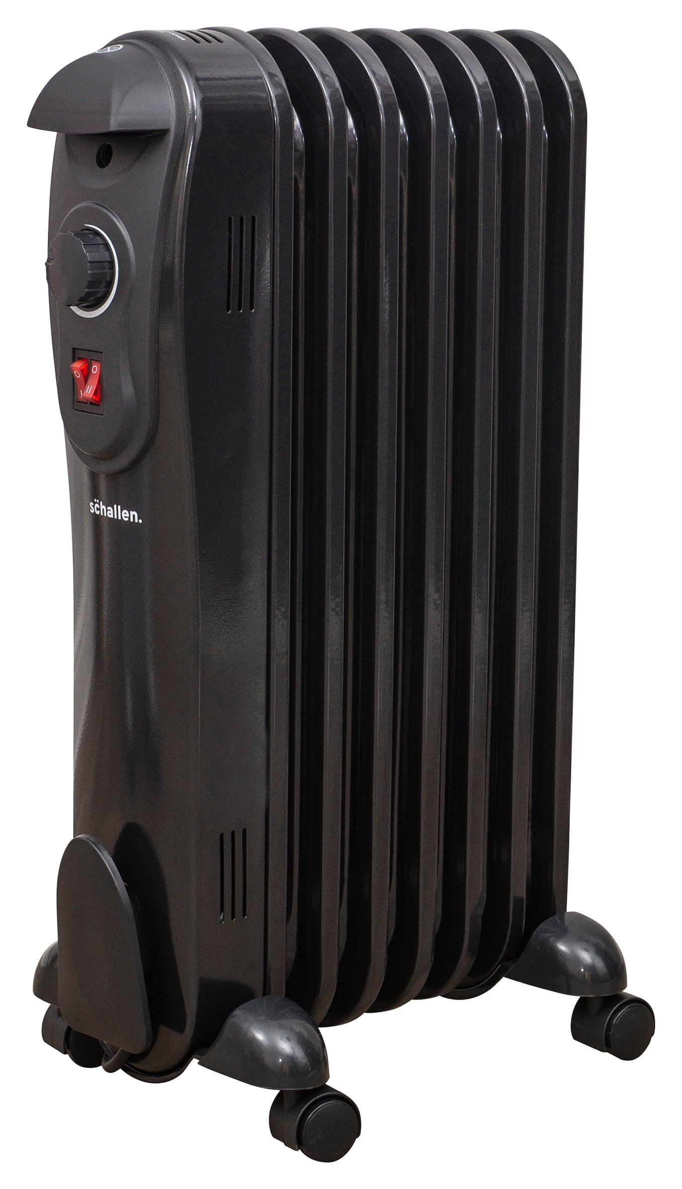 Schallen Black 1500W 7 Fin Portable Electric Slim Oil Filled Radiator Heater