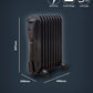 Schallen Black 2000W 9 Fin Portable Electric Slim Oil Filled Radiator Heater