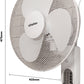 Schallen White 16" Oscillating Wall Mounted Air Cool Fan with 3 Speed Settings, Timer & Remote Control