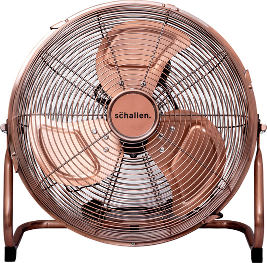 Schallen Copper Metal High Velocity Cold Air Circulator Adjustable Floor Fan - 14"