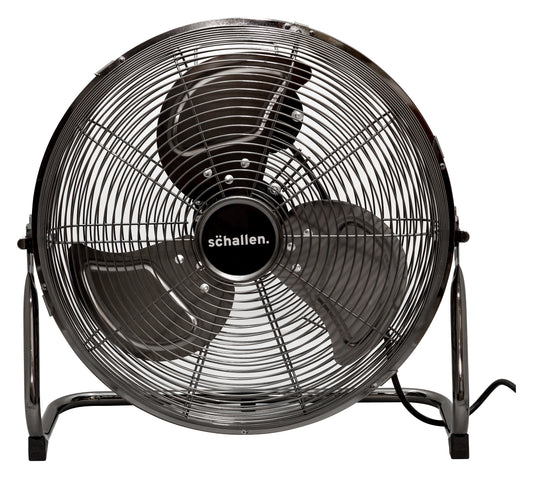 Schallen Gunmetal Black Metal High Velocity Cold Air Circulator Adjustable Floor Fan - 14"